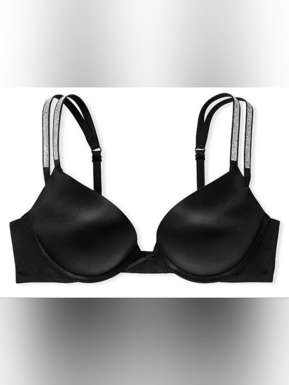 34DD Victoria's Secret Double Shine Strap Bombshell Bra Black